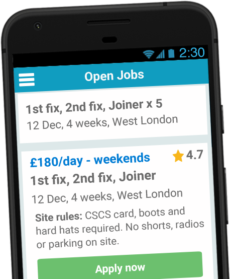 Screenshot of Jobhawk app - Jobs screen